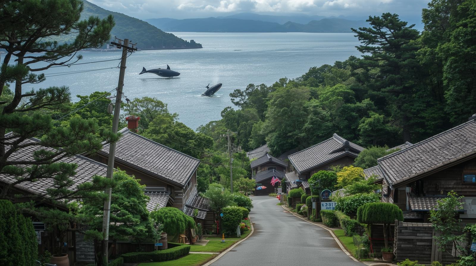 クジラが見える町の風景